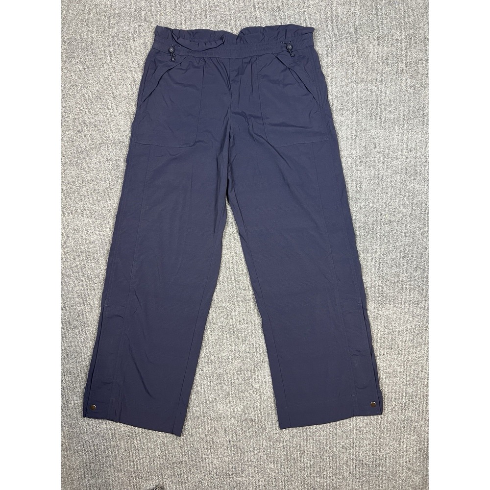 Athleta Trekkie High Rise Parachute Pants Women Size 14 Blue Activewear